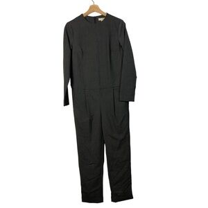 H&M Dark Gray Long Sleeve Straight Leg Office Jumpsuit 4